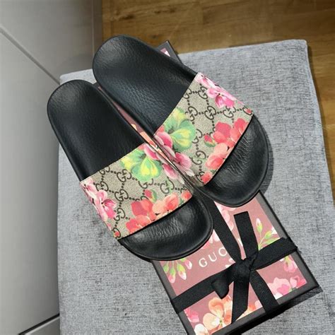 gucci floral slides uk